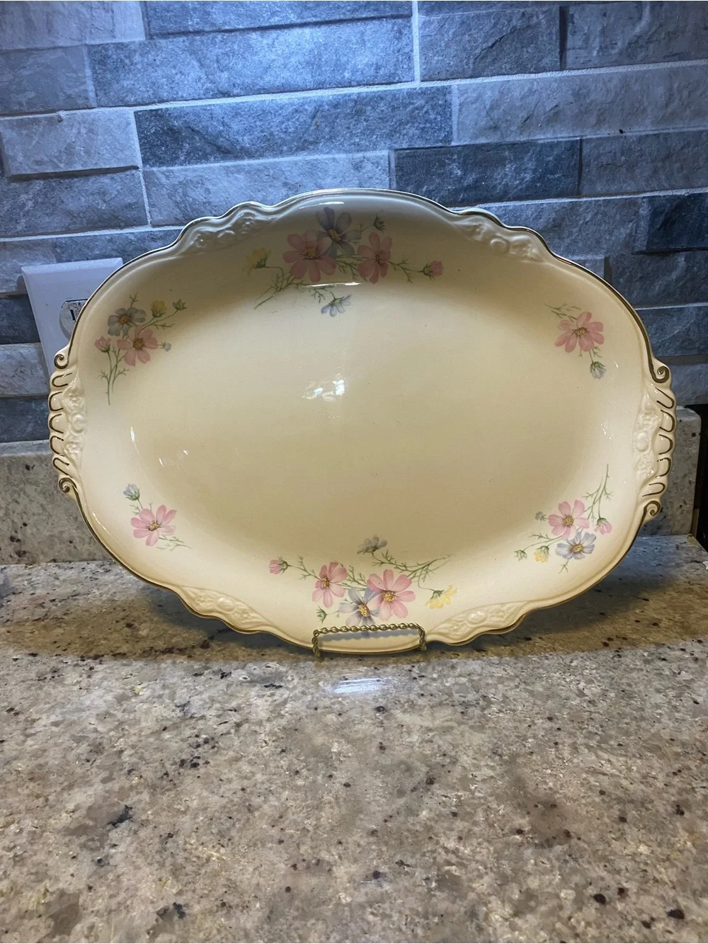Vintage Homer Laughlin VIRGINIA ROSE Platter 15.5” X 11.5”